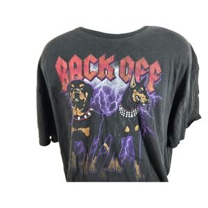 DOM Men's Black Back Off Tough Dogs Stretch Graphic T-Shirt Size 3XL (54-56)